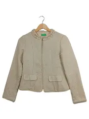 Vorschaubild 1 von Tweed Jacke Kinder Gr. 158 Beige Reißverschluss