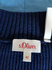 Vorschaubild 5 von Damen Pullunder Strickweste Gr. 42/XL Blau V-Ausschnitt