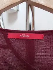 Vorschaubild 4 von Damen Strickjacke Cardigan Gr. 42/XL Rot Bordeaux offen