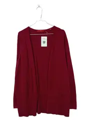 Vorschaubild 1 von Damen Strickjacke Cardigan Gr. 42/XL Rot Bordeaux offen