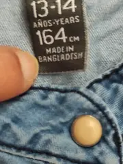 Vorschaubild 6 von Kids Jeanskleid Mädchen Gr. 164 Blau Ärmellos Hemdkleid