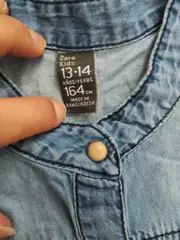 Vorschaubild 5 von Kids Jeanskleid Mädchen Gr. 164 Blau Ärmellos Hemdkleid