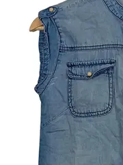 Vorschaubild 3 von Kids Jeanskleid Mädchen Gr. 164 Blau Ärmellos Hemdkleid