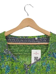 Vorschaubild 2 von Damen Bluse Gr. 38/M Grün Paisley Boho 3/4-Arm