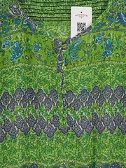 Vorschaubild 3 von Damen Bluse Gr. 38/M Grün Paisley Boho 3/4-Arm