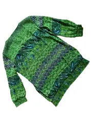Vorschaubild 5 von Damen Bluse Gr. 38/M Grün Paisley Boho 3/4-Arm