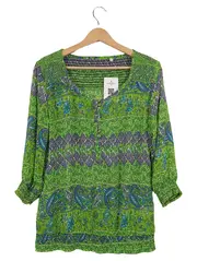 Vorschaubild 1 von Damen Bluse Gr. 38/M Grün Paisley Boho 3/4-Arm