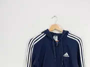 Vorschaubild 5 von Herren Sweatjacke Kapuze Logo Print Blau Gr. S