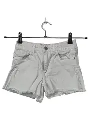 Vorschaubild 1 von Kids Jeans Shorts Mädchen Gr. 140 Weiß Denim Fransen Sommer