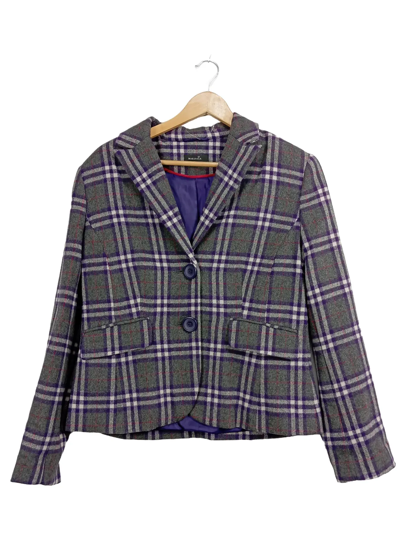 MARIPOSA Damen Blazer kariert Gr. 42;XL Business Grau