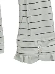 Vorschaubild 3 von Damen Langarmshirt Gr. S Weiß Gestreift Rüschenkragen Baumwolle