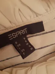 Vorschaubild 4 von Damen Langarmshirt Gr. S Weiß Gestreift Rüschenkragen Baumwolle