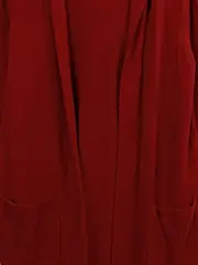 Vorschaubild 3 von Damen Strickjacke mit Kapuze Rot Gr. 40/L Longcardigan