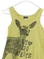Vorschaubild 2 von Mädchen Top Tanktop Gr. 152 Gelb Tiermotiv Punkte Baumwolle