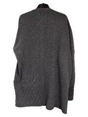 Vorschaubild 2 von Damen Strickjacke Cardigan Grau Melange Gr. L Baumwolle Casual
