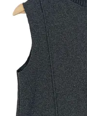 Vorschaubild 3 von Damen Pullunder Rollkragen Strick Weste Grau Meliert Gr. S 36