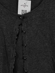 Vorschaubild 2 von Strickjacke Cardigan Damen Gr. 34 XS Grau Casual Basic Knopfleiste
