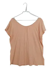 Vorschaubild 6 von Damen T-Shirt Gr. M Beige Baumwolle Viskose Kurzarm Raffungen