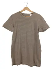 Vorschaubild 1 von Herren T-Shirt Gr. L Beige Gestreift Baumwolle Casual