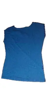 Vorschaubild 2 von Damen T-Shirt Blau Gr. XS 34 Viskose Elegant Asymmetrisch