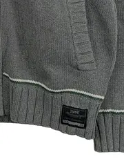 Vorschaubild 3 von Strickjacke Herren Norwegermuster Grau Baumwolle Reißverschluss Gr. M