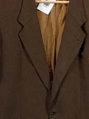 Vorschaubild 3 von Sakko Herren Braun Gr. 54 Wolle Business Klassisch Lederdetails