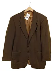 Vorschaubild 1 von Sakko Herren Braun Gr. 54 Wolle Business Klassisch Lederdetails