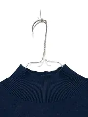 Vorschaubild 2 von Damen Pullover Rollkragen Strickpullover Viskose Basic Blau Gr. 32 XXS