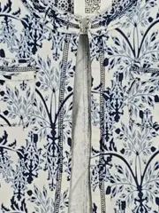 Vorschaubild 5 von Damen Jacke Gr. 38 Blau Floral Muster Reißverschluss