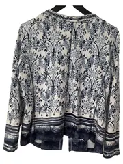 Vorschaubild 2 von Damen Jacke Gr. 38 Blau Floral Muster Reißverschluss