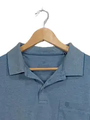 Vorschaubild 3 von Poloshirt Herren Gr. XXL Blau Kurzarm Baumwollmix Brusttasche Casual