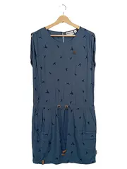 Vorschaubild 1 von Damen Freizeitkleid Vogelmuster Blau Gr. 36/S