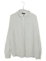 Vorschaubild 1 von Hemdbluse Damen Gr. 44 Weiß Viskose Stretch Langarm