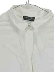 Vorschaubild 3 von Hemdbluse Damen Gr. 44 Weiß Viskose Stretch Langarm