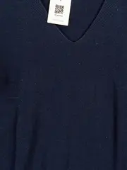 Vorschaubild 2 von Damen Pullover Gr. 42 Blau V-Ausschnitt Strick Basic Casual Langarm