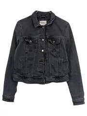 Vorschaubild 1 von Damen Jeansjacke Schwarz Gr. M Denim Jacke Casual