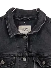 Vorschaubild 2 von Damen Jeansjacke Schwarz Gr. M Denim Jacke Casual