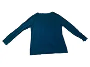 Vorschaubild 2 von Damen Langarmshirt Gr. 44 Petrol Viskose Basic Rundhals Raffung Shirt