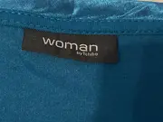 Vorschaubild 7 von Damen Langarmshirt Gr. 44 Petrol Viskose Basic Rundhals Raffung Shirt