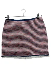 Vorschaubild 1 von Damen Minirock Baumwolle Gestreift Fransen Gr. 38 M Sommer