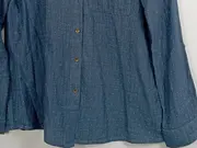 Vorschaubild 2 von Damen Bluse Hemd Gr. XS Blau Gepunktet Baumwolle