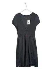 Vorschaubild 1 von Damen Strickkleid Gr. 38/M Grau Lochmuster Baumwolle