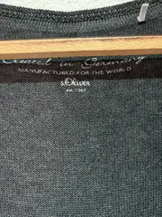 Vorschaubild 3 von Damen Strickkleid Gr. 38/M Grau Lochmuster Baumwolle