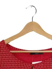 Vorschaubild 3 von Damen Langarmshirt Shirt Bluse 36x38 Rot Muster Viskose Stretch Casual