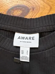 Vorschaubild 7 von Aware Strickkleid Damen Gr. S Schwarz Rippstrick Lang Ärmellos