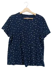 Vorschaubild 1 von Herren T-Shirt Blau mit Grafischem Muster Gr. L