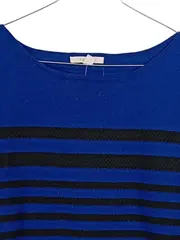 Vorschaubild 2 von Damen Pullover Gr. 42 L Baumwolle Gestreift Blau Maritim