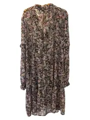 Vorschaubild 2 von Damen Kleid Gr. 34 XS Blumenmuster Chiffon Langarm Rüschen