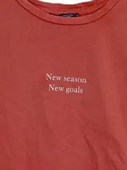 Vorschaubild 3 von Damen T-Shirt Gr. S Orange Schriftzug Print Kurzarm Casual