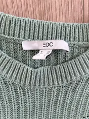 Vorschaubild 5 von EDC Damen Pullover Gr. 34 XS Grün Lochmuster Strickpullover Baumwollmix Casual